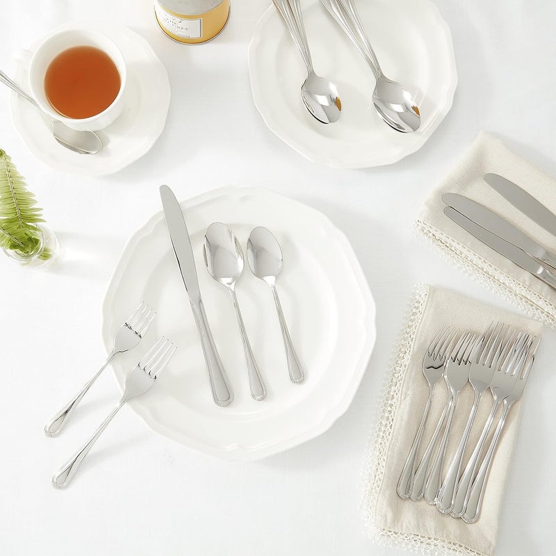 HENCKELS Alcea Flatware Set, 20-Piece, Silver - Image 3